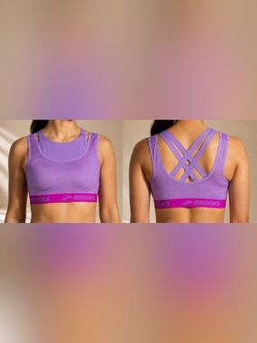 Brooks Drive Mesh Run Bra | Purple, pink | Size S, 34C/D